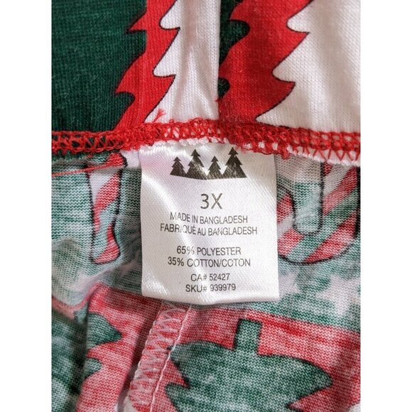 Christmas Sleep Jogger Pajama Womens Plus 3X Red Green Cotton Blend Lightweight - Picture 3 of 3